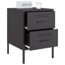 Berkfield Home Bedside Cabinets 2 pcs Black 36x39x50.5 cm Steel - thumbnail 4