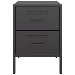 Berkfield Home Bedside Cabinets 2 pcs Black 36x39x50.5 cm Steel - thumbnail 6