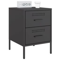 Berkfield Home Bedside Cabinets 2 pcs Black 36x39x50.5 cm Steel - thumbnail 3