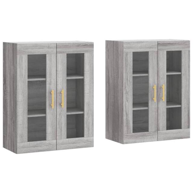 Berkfield Home Wall Mounted Cabinets 2 pcs Grey Sonoma Engineered Wood - image 1