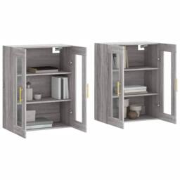 Berkfield Home Wall Mounted Cabinets 2 pcs Grey Sonoma Engineered Wood - thumbnail 3