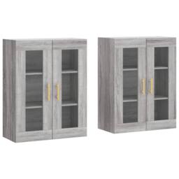 Berkfield Home Wall Mounted Cabinets 2 pcs Grey Sonoma Engineered Wood - thumbnail 1