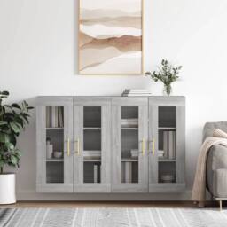 Berkfield Home Wall Mounted Cabinets 2 pcs Grey Sonoma Engineered Wood - thumbnail 2