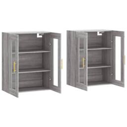 Berkfield Home Wall Mounted Cabinets 2 pcs Grey Sonoma Engineered Wood - thumbnail 4
