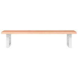 Berkfield Home Elegant Basin Shelf Wall Mounted Steel & Solid Wood Oak in Brown - thumbnail 4