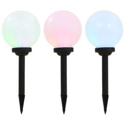 Berkfield Home Outdoor Solar Lamps 3 pcs LED Spherical 20 cm RGB in White - thumbnail 1