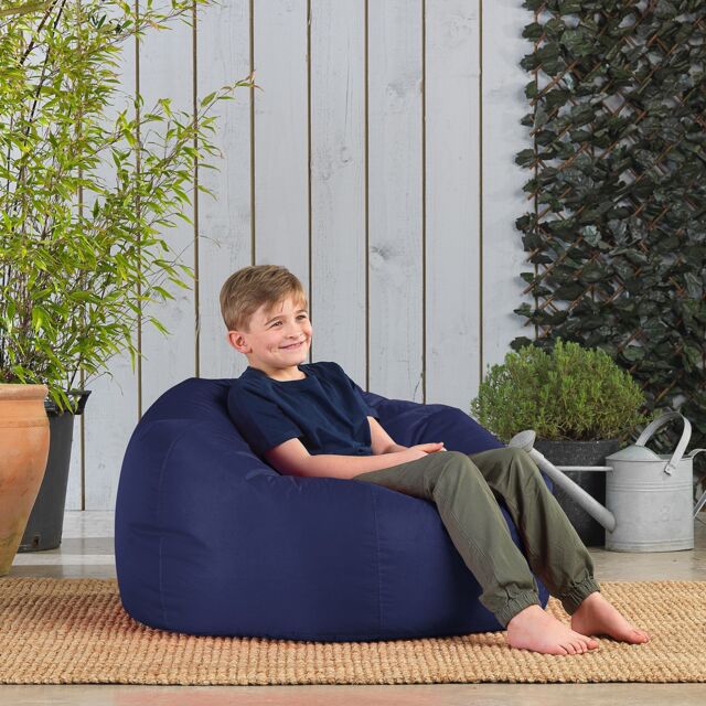 icon Teen Bean Bag Chair Grey Childrens Bean Bags in Navy - image 1
