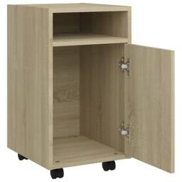 Berkfield Home Side Cabinet with Wheels Sonoma Oak 33x38x60 cm Engineered Wood in Light Oak - Size: 33 x 38 x 60 cm - thumbnail 6