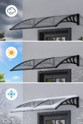 Garden Sanctuary Outdoor Door Canopy Window Awning with Drainage Channel in Grey - thumbnail 3