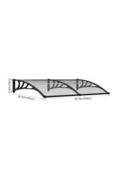 Garden Sanctuary Outdoor Door Canopy Window Awning with Drainage Channel in Grey - thumbnail 4