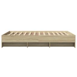 Berkfield Home Durable Bed Frame Frame Sonoma Oak 120x190 cm Small Double Wood in Light Tan - thumbnail 6