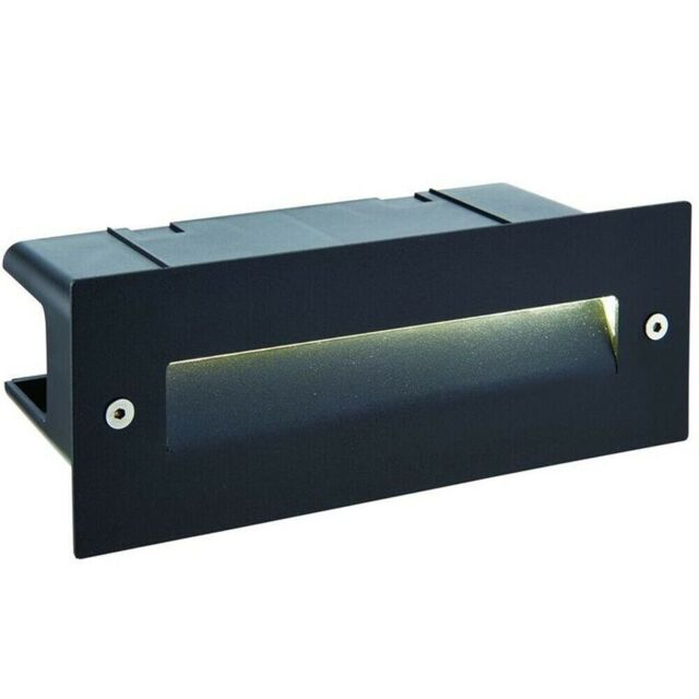 Loops IP44 LED Full Brick Light Textured Black & Angled Down Guide 2W Cool White - image 1