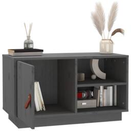 Berkfield Home TV Cabinet Grey 70x34x40 cm Solid Wood Pine - Size: 70 x 34 x 40 cm - thumbnail 5