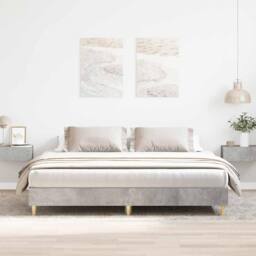Berkfield Home Durable Bed Frame No Mattress Concrete Grey 200x200 cm Engineered Wood - thumbnail 2