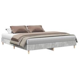 Berkfield Home Durable Bed Frame No Mattress Concrete Grey 200x200 cm Engineered Wood - thumbnail 3
