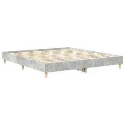 Berkfield Home Durable Bed Frame No Mattress Concrete Grey 200x200 cm Engineered Wood - thumbnail 4