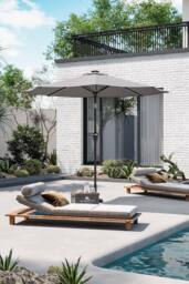 Garden Sanctuary 3m Solar Powered LED Outdoor Patio Umbrella in Light Grey - thumbnail 3