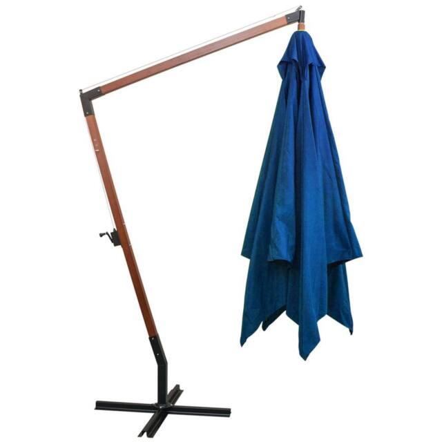 Berkfield Home Hanging Parasol with Pole Azure Blue 3x3 m Solid Fir Wood - image 1