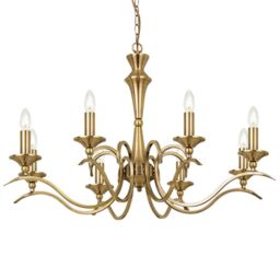Loops Hanging Flush Ceiling Pendant 8 Light ANTIQUE BRASS Chandelier Lamp Bulb Holder in Metallics