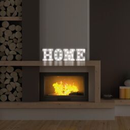 mysmartbuy Battery Powered 3D Letter M LED Light - Freestanding or Wall Mounted Alphabet Lighting Home or Party Decoration - H22 x W14 x D3cm in White - thumbnail 3