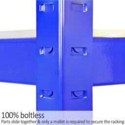 Monstershop Monster Racking T-Rax Metal Storage Shelves, Blue, 90cm W, 45cm D, Set in Blue - thumbnail 6