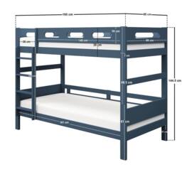 Flair Elijah Detachable Wooden Bunk Bed in Blue - Size: Single - thumbnail 6