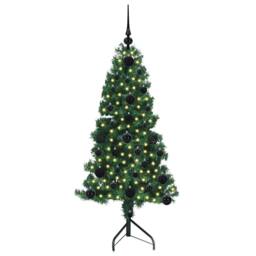 Berkfield Home Corner Artificial Christmas Tree Green 120 cm PVC & Metal - thumbnail 3
