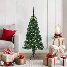 Berkfield Home Corner Artificial Christmas Tree Green 120 cm PVC & Metal - thumbnail 1