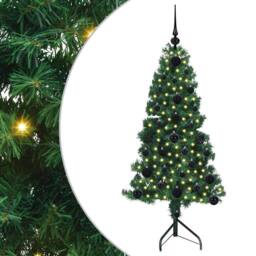 Berkfield Home Corner Artificial Christmas Tree Green 120 cm PVC & Metal - thumbnail 2