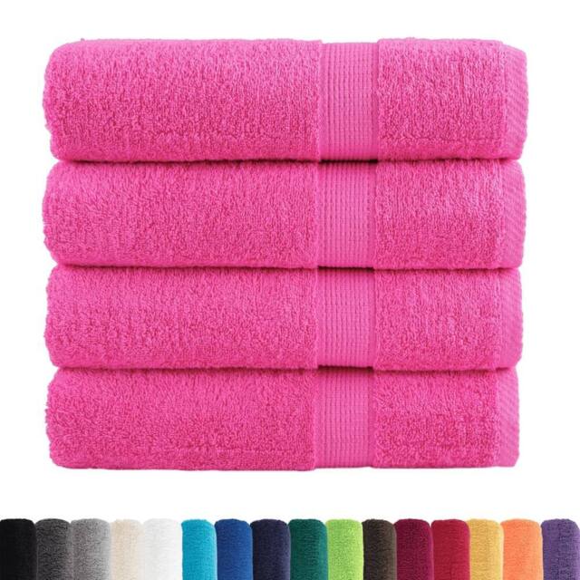 Berkfield Home Premium Shower Towels SOLUND 4 pcs Pink 70x140 cm 600 gsm - image 1