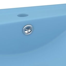 Berkfield Home Luxury Basin with Faucet Hole Matt Light Blue 60x46 cm Ceramic - thumbnail 5