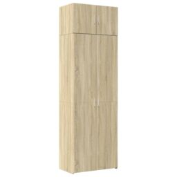 Berkfield Home Storage Cabinet Sonoma Oak 70x42.5x225 cm Engineered Wood in Brown - thumbnail 2