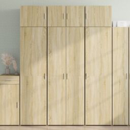 Berkfield Home Storage Cabinet Sonoma Oak 70x42.5x225 cm Engineered Wood in Brown - thumbnail 1