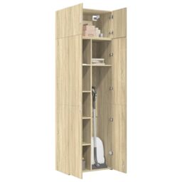 Berkfield Home Storage Cabinet Sonoma Oak 70x42.5x225 cm Engineered Wood in Brown - thumbnail 3