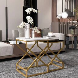 EONLION Nest Of Tables, Coffee Table Set with Steel Frame - thumbnail 3