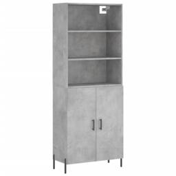Berkfield Home Highboard Concrete Grey 69.5x34x180 cm Engineered Wood - thumbnail 3