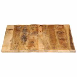 Berkfield Home Table Top 90x80x2.5 cm Live Edge Solid Wood Rough Mango in Brown - thumbnail 4