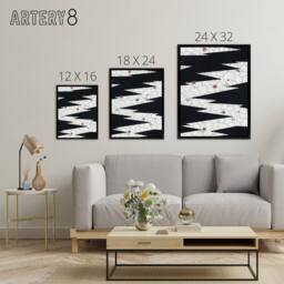 "Artery8 Flowers On Footpath Pattern Framed Canvas Wall Art Print Shin Bijutsukai in White - Size: W12"" x H16""" - thumbnail 4