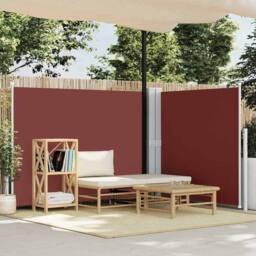 Berkfield Home Retractable Side Awning Brown 140x1000 cm in Burgundy - thumbnail 1