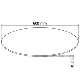 Berkfield Home Table Top Tempered Glass Round 600 mm in Clear - thumbnail 4