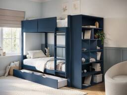 Flair Ruby Wooden Bunk Bed with Storage in Blue - Size: Single - thumbnail 2