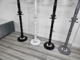 Modernique Lovella Thick Metal Tube Stand Tube Coat Rack with Heavy Sturday Marble Base in Black - thumbnail 6