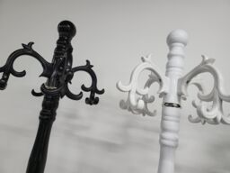 Modernique Lovella Thick Metal Tube Stand Tube Coat Rack with Heavy Sturday Marble Base in Black - thumbnail 3