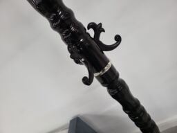 Modernique Lovella Thick Metal Tube Stand Tube Coat Rack with Heavy Sturday Marble Base in Black - thumbnail 5