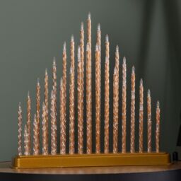 Samuel Alexander 33cm Gold Light up Christmas Candle Bridge with 33 White LEDs - thumbnail 4