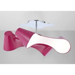 Netlighting Ora Rectangular Ceiling 2 Arm 4 Light E27 Gloss PurplePolished Chrome in Cerise - thumbnail 2