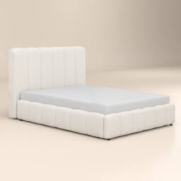 Solace+Co Emilie Ribbed Ottoman Bed Cream Boucle - Size: Double - thumbnail 6
