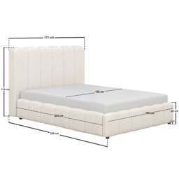 Solace+Co Emilie Ribbed Ottoman Bed Cream Boucle - Size: Double - thumbnail 7