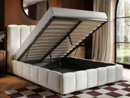 Solace+Co Emilie Ribbed Ottoman Bed Cream Boucle - Size: Double - thumbnail 2