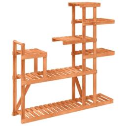 Berkfield Home Elegant Flower Stand 110x25x111 cm Solid Wood Fir in Brown - Size: 110 x 25 x 111 cm - thumbnail 6